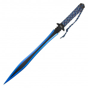 Hero's Edge 25" Blue Machete & 6" Throwing Knife Combo