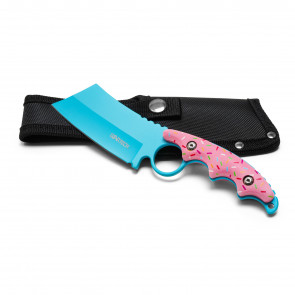 5.5" WARTECH - Frosted Blue Cleaver Knife w/ Nylon Sheath - Sweet Treats Collection