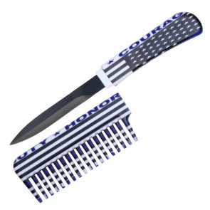 6.5" Thin Blue Line Comb Knife 