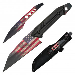 9" Wartech 2-pc Fixed Blade Tactical Knife
