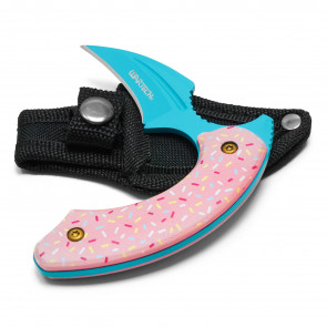 4" WARTECH - Blue Sprinkles Push Dagger w/ Nylon Sheath - Sweet Treats Collection