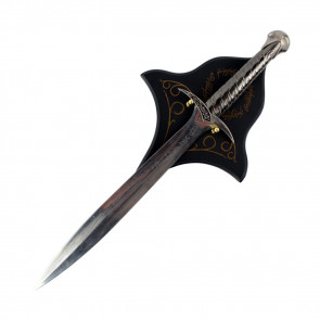 22" Chrome Sword With Detailed Blade With Wooden Plaque