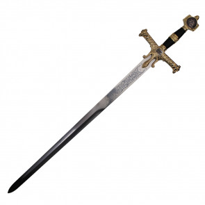 48" Black King Solomon Sword With Plaque