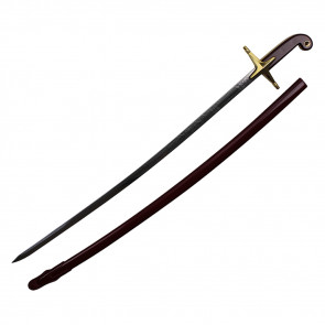 35.5" Red Cavalry Sword With Gold Accent And Scabbard