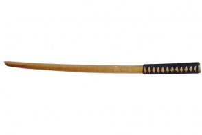 40" SAMURAI NATURAL WOOD TRAINING SWORD BOKEN (CORD WRAPPED HANDLE)