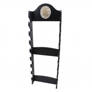 8-Rack Black Wooden Katana Sword Wall Stand