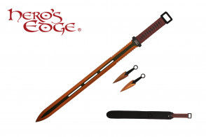 28" Technicolor Ninja Sword w/ Throwing Knives