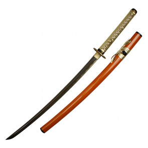 41" Gold Damascus Sword with Wooden Silk Wrapped Gift Box