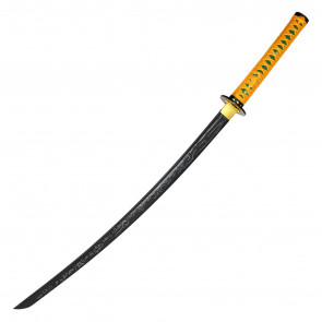 27.5" Handmade Katana w/ Carbon Steel Blade &Gold Wrapped Handle