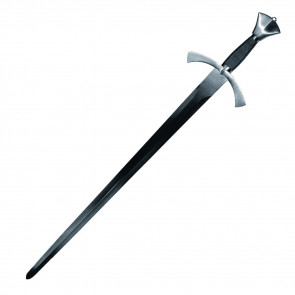 40" Black Medieval Sword With Chrome Accents