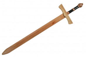 46" Wooden Practice Sword With Black and Red Handle 