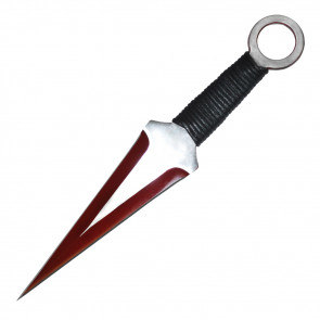 1PC 12 two tone red kunai with cord wrapped handle"