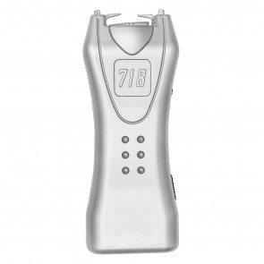 80-Million Volt Flashlight Silver Stungun Taser w/ NO Safety Pin