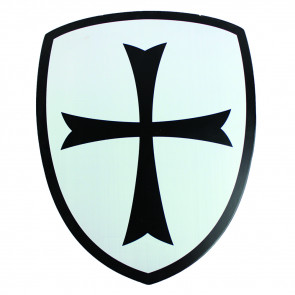 Mini Wooden Shield With Black Crusaders Cross