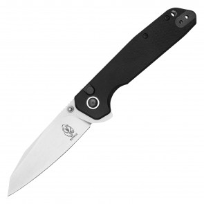 BUCKSHOT - 7.75" D2 Steel BUTTON LOCK Ball Bearing Pocket Knife w/ Black G10 Handle