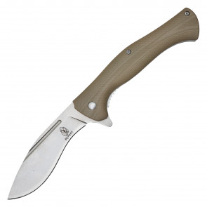8.75" Buckshot D2 Steel Pocket Knife with Desert Tan G10 Handle