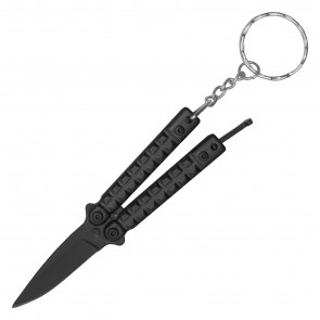 3.5" Black Micro Butterfly Knife Keychain