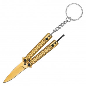 3.5" Gold Micro Butterfly Knife Keychain