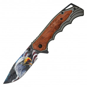 8" BUCKSHOT Eagle Wood Pocket Knife