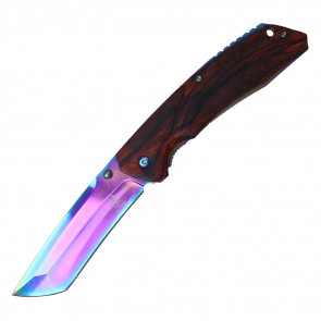 8 3/4" Spring Assisted Rainbow Pocket Knife