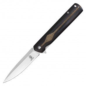 8” Black Wood Pocket Knife