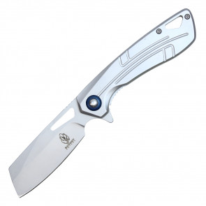 8" Chrome Assisted Open Pocket Knife w/ Blue Accent