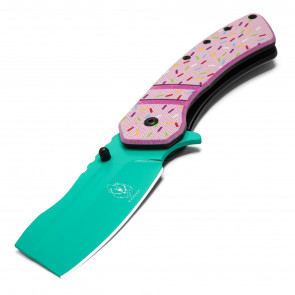 8" Assisted Opening Pink Cupcake Cleaver Pocket Knife - Sweet Treats Collection