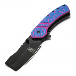 8" Assisted Opening Purple Cupcake Cleaver Pocket Knife - Sweet Treats Collection