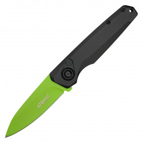 7.5" ATOMIC D2 Steel Green Automatic Knife w/ Aircraft Aluminum Black Handle
