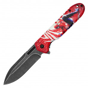 8" Assisted Opening Hero 3-D Graphic Pocket Knife