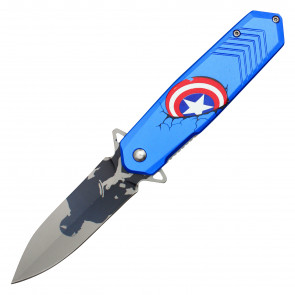 8" Assisted Opening Star Shield Pocket Knife