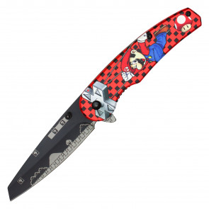 8" Assisted Opening Red Plumber Pocket Knife