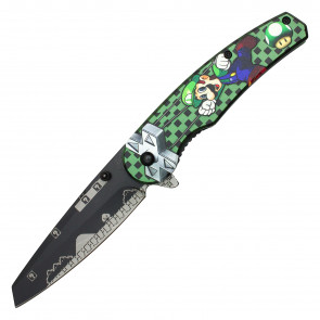 8" Assisted Opening Green Plumber Pocket Knife