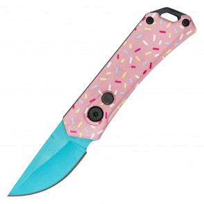 5.25" Micro Auto Pink Cupcake Push Button Knife - Sweet Treats Collection