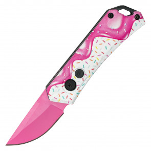 5.25" Micro Auto White Cupcake Push Button Knife - Sweet Treats Collection