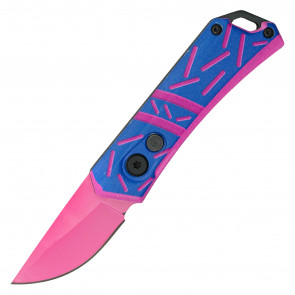 5.25" Micro Auto Purple Cupcake Push Button Knife - Sweet Treats Collection