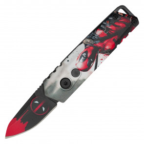 5" ATOMIC Red Mercenary Push Button Knife