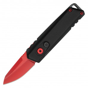 5" ATOMIC Red Push Button Knife