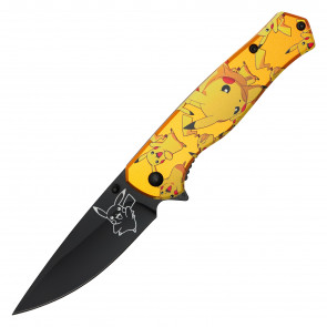 8" Yellow Mouse Assisted Open Pocket Knife 