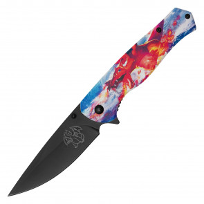 8" Red Dragon Pocket Knife w/ 3.5" Blade