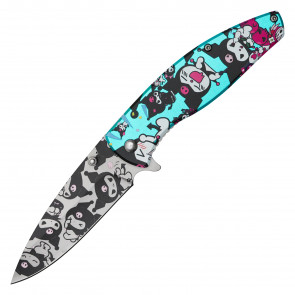 8" Melody Bunny Blue Assisted Open Pocket Knife 