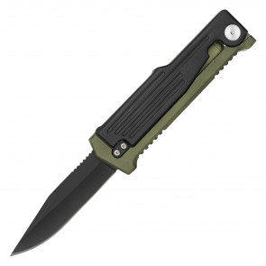 7.5" Black & Green Aircraft Aluminum Gravity Knife