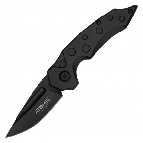 7.5" ATOMIC D2 Steel Automatic Knife w/ Black Aircraft Aluminum Handle