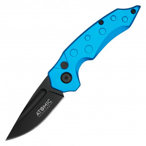 7.5" ATOMIC D2 Steel Automatic Knife w/ Blue Aircraft Aluminum Handle