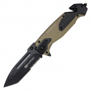 8.25" MilSpec Tactical Black Pocket Knife w/ EDC