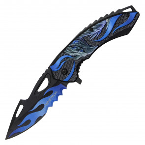 9" Blue Dragon Pocket Knife