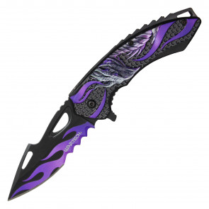 9" Purple Dragon Pocket Knife