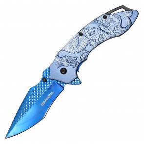 7.25 Wartech Titanium Blue Dragon EDC Pocket Knife