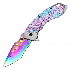 7.25 Wartech Titanium Rainbow Dragon EDC Pocket Knife