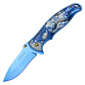 8.25" Wartech Blue Mermaid Pocket Knife